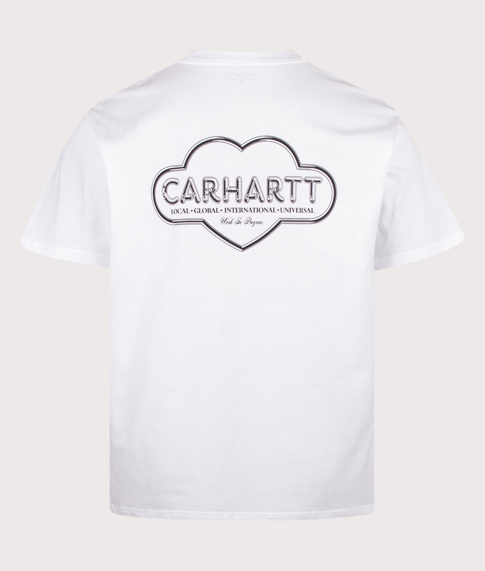 Carhartt WIP Loose Fit Cloud Heart T-Shirt in White at EQVVS Menswear. Back shot.