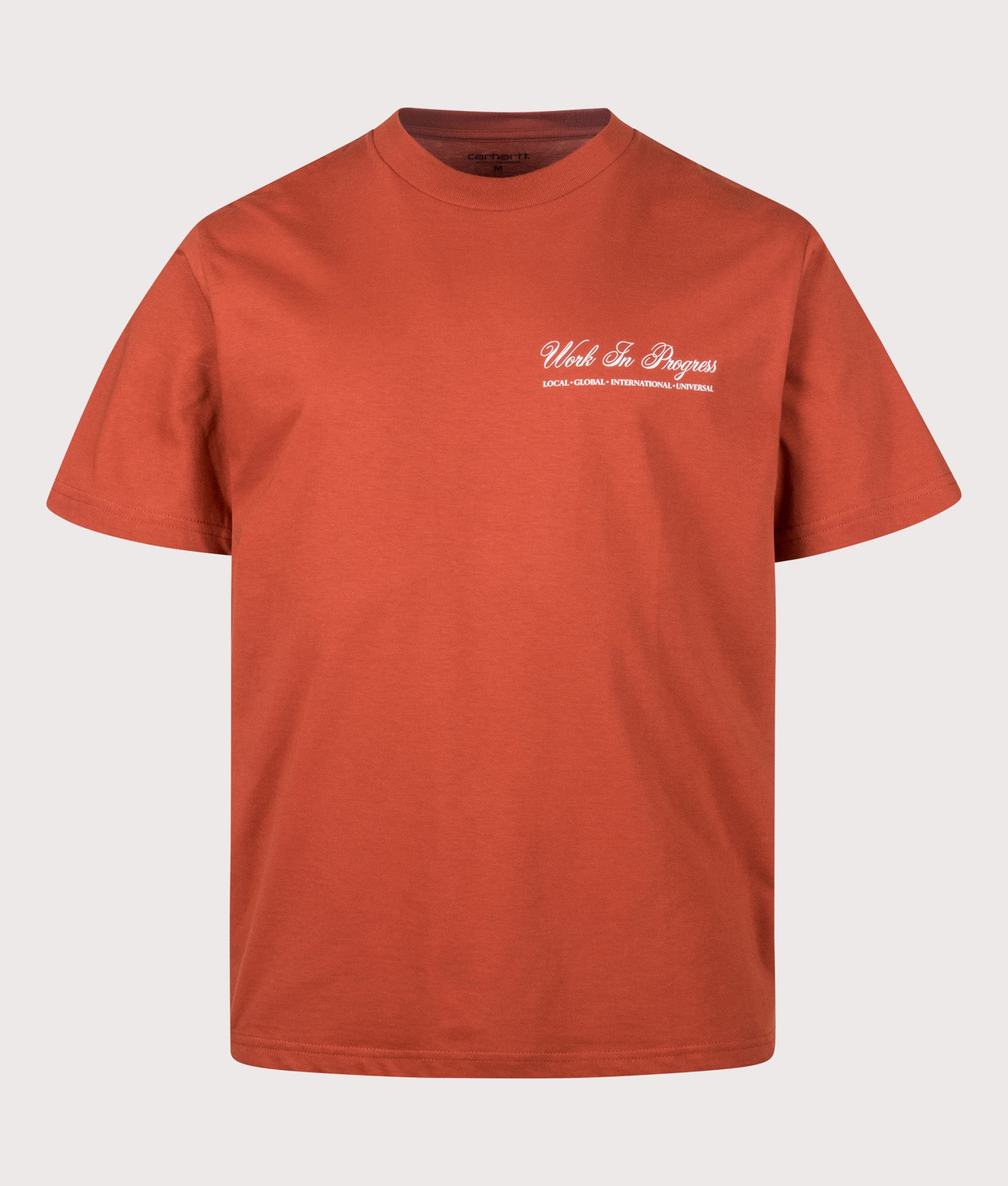 Carhartt WIP Loose Fit Cloud Heart T-Shirt in Oxide Red at EQVVS Menswear. Front shot.