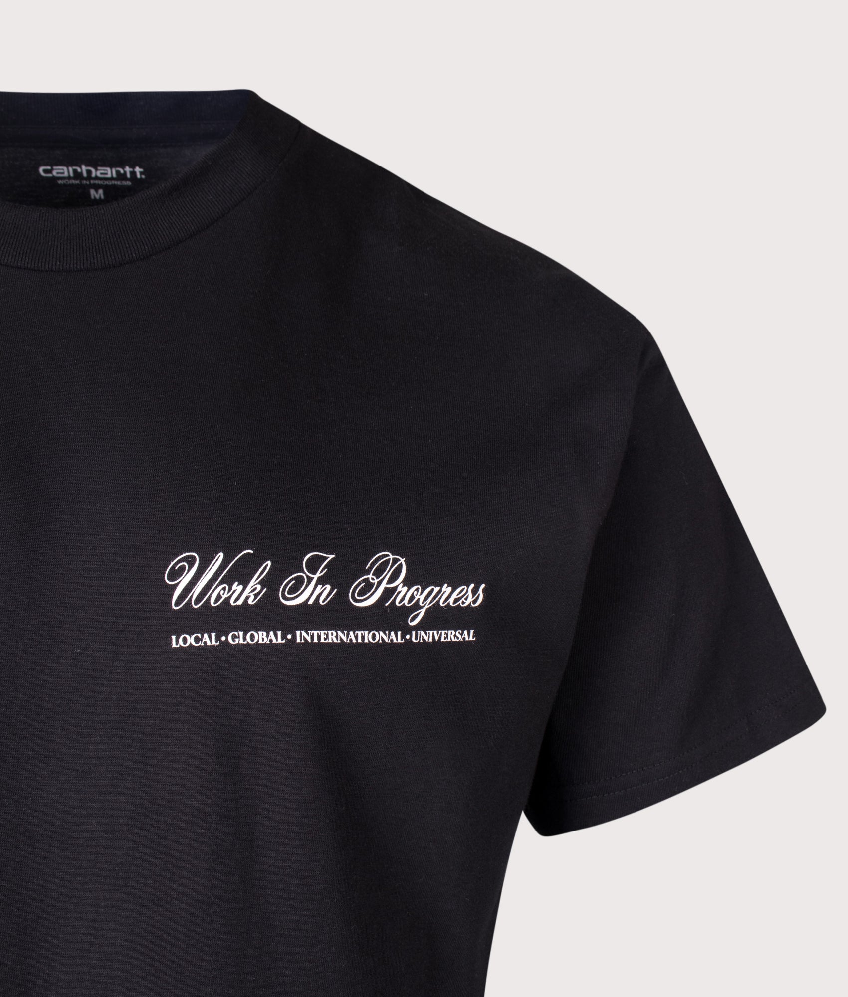 Carhartt WIP Loose Fit Cloud Heart T-Shirt in Black at EQVVS Menswear. Detail shot.