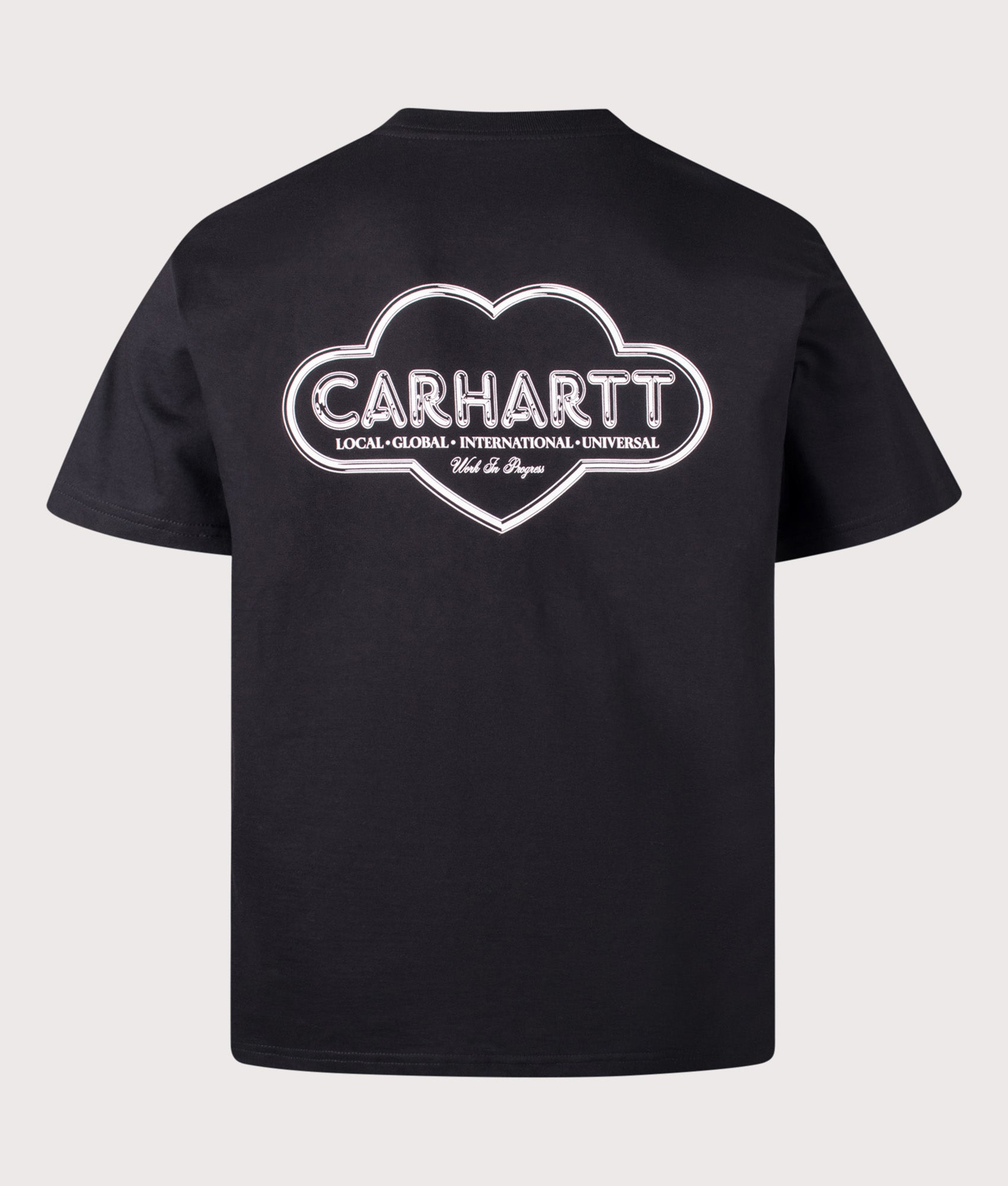 Carhartt WIP Loose Fit Cloud Heart T-Shirt in Black at EQVVS Menswear. Back shot.
