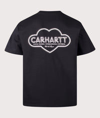 Loose Fit Cloud Heart T-Shirt: 89XX Black 
