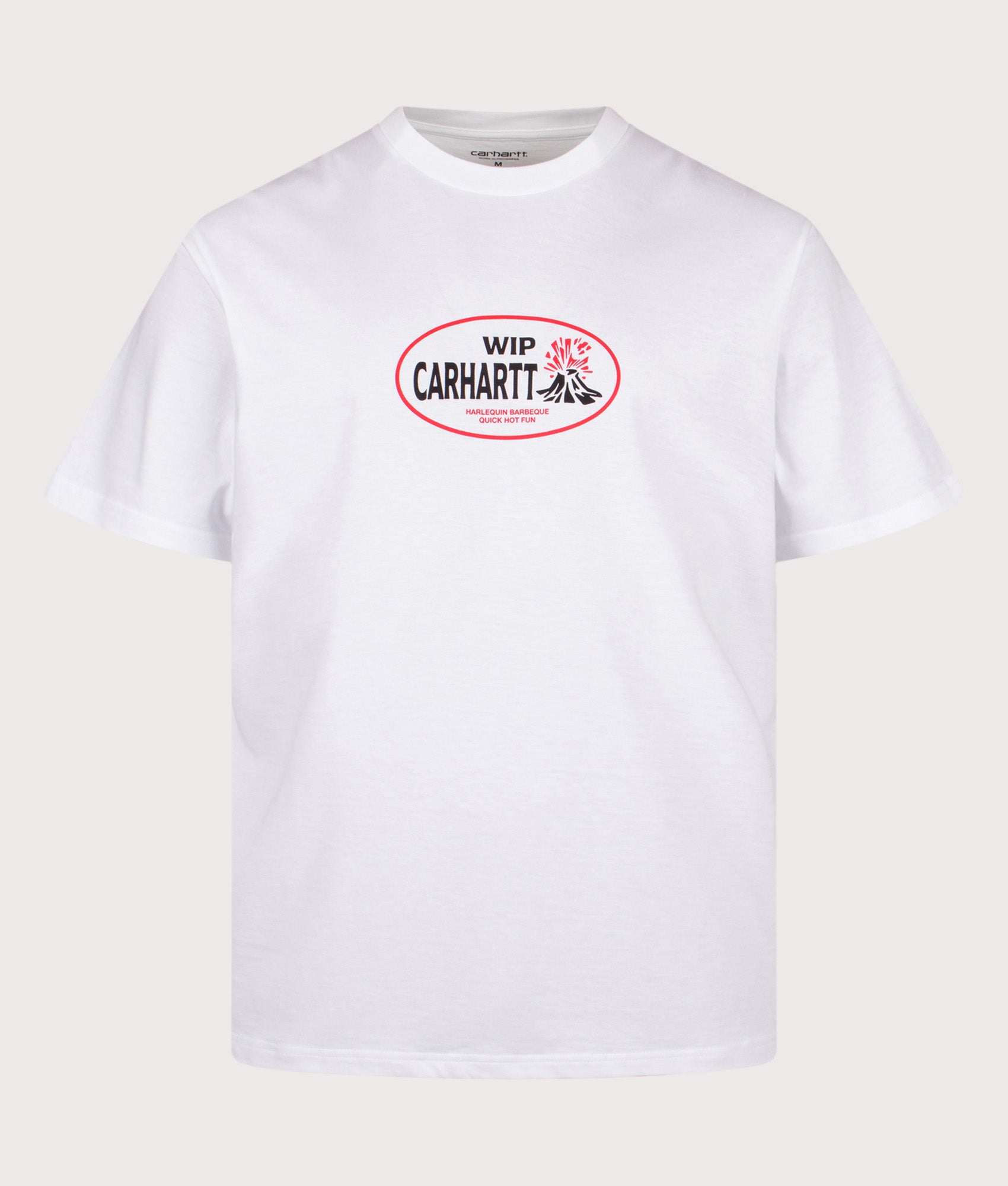 Carhartt WIP Loose Fit Harlequin BBQ T-Shirt in White at EQVVS Menswear. Front shot.