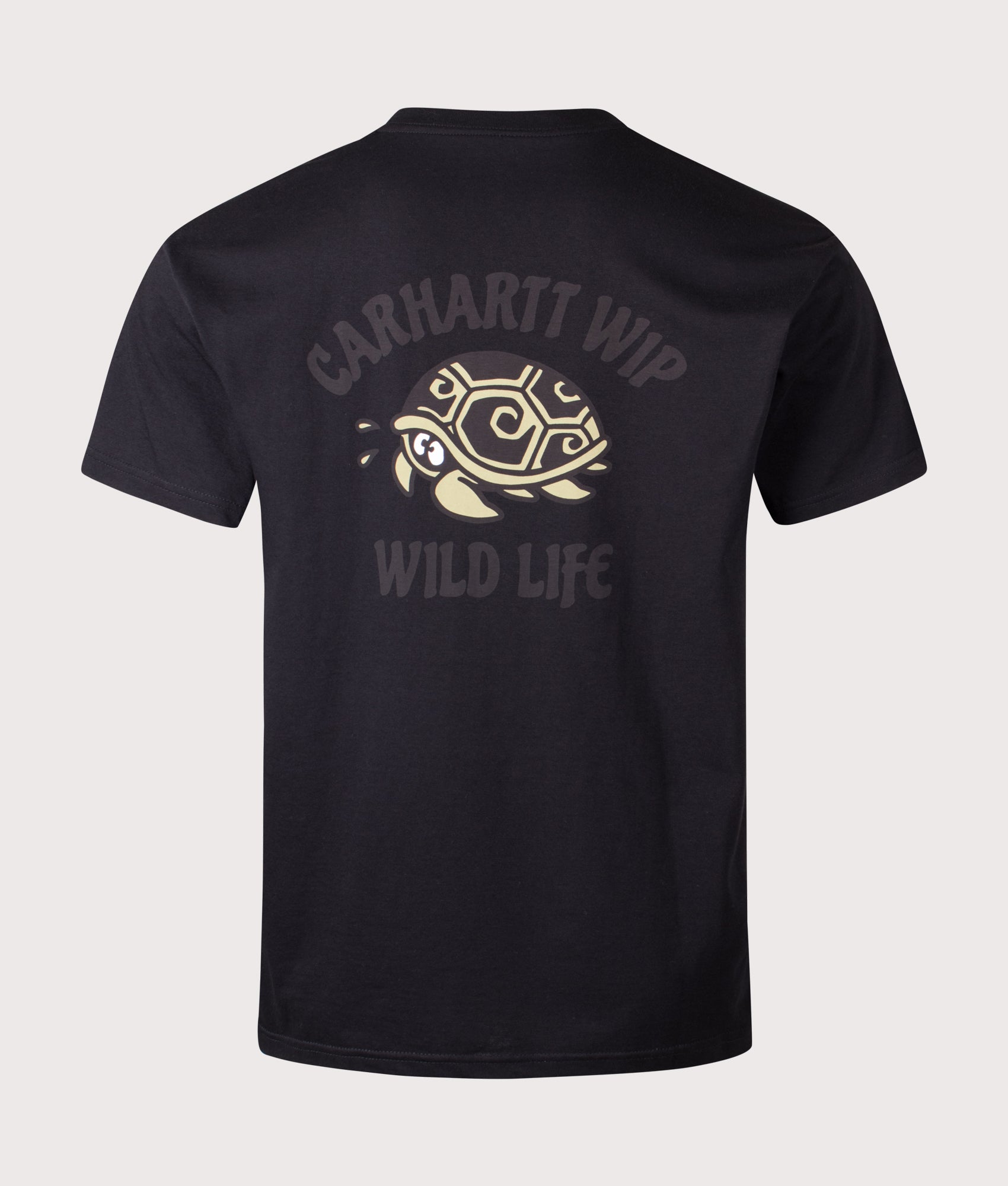Carhartt WIP Relaxed Fit Wild Life T-Shirt in Black at EQVVS Menswear. Back shot.