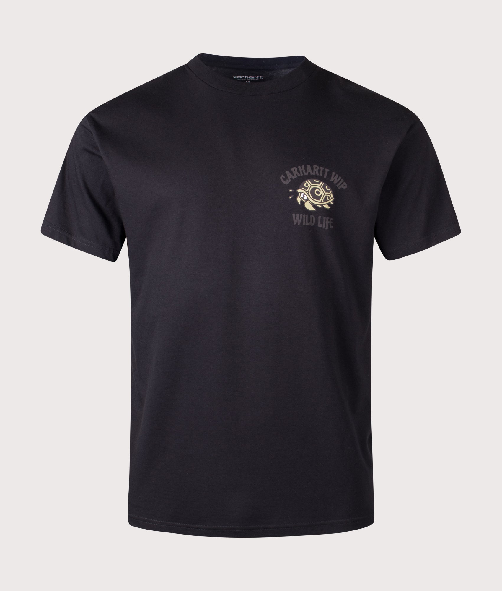 Carhartt WIP Relaxed Fit Wild Life T-Shirt in Black at EQVVS Menswear. Front shot.