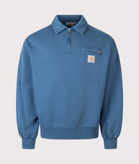 Oversized Half Zip Detroit Sweatshirt: 3IM06 Blue River 