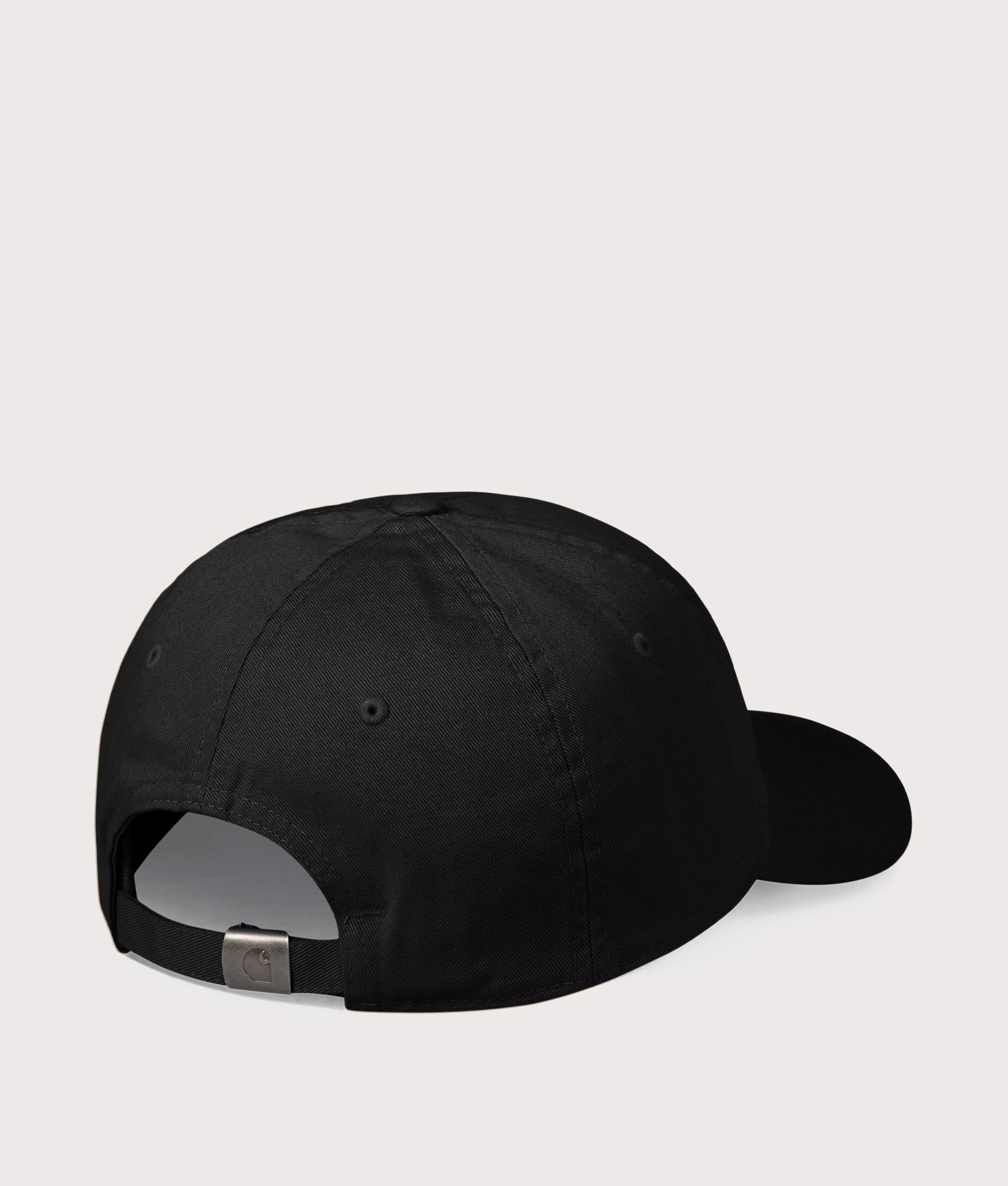 Carhartt WIP Madison Logo Cap in Black and White at EQVVS Menswear. Back shot.