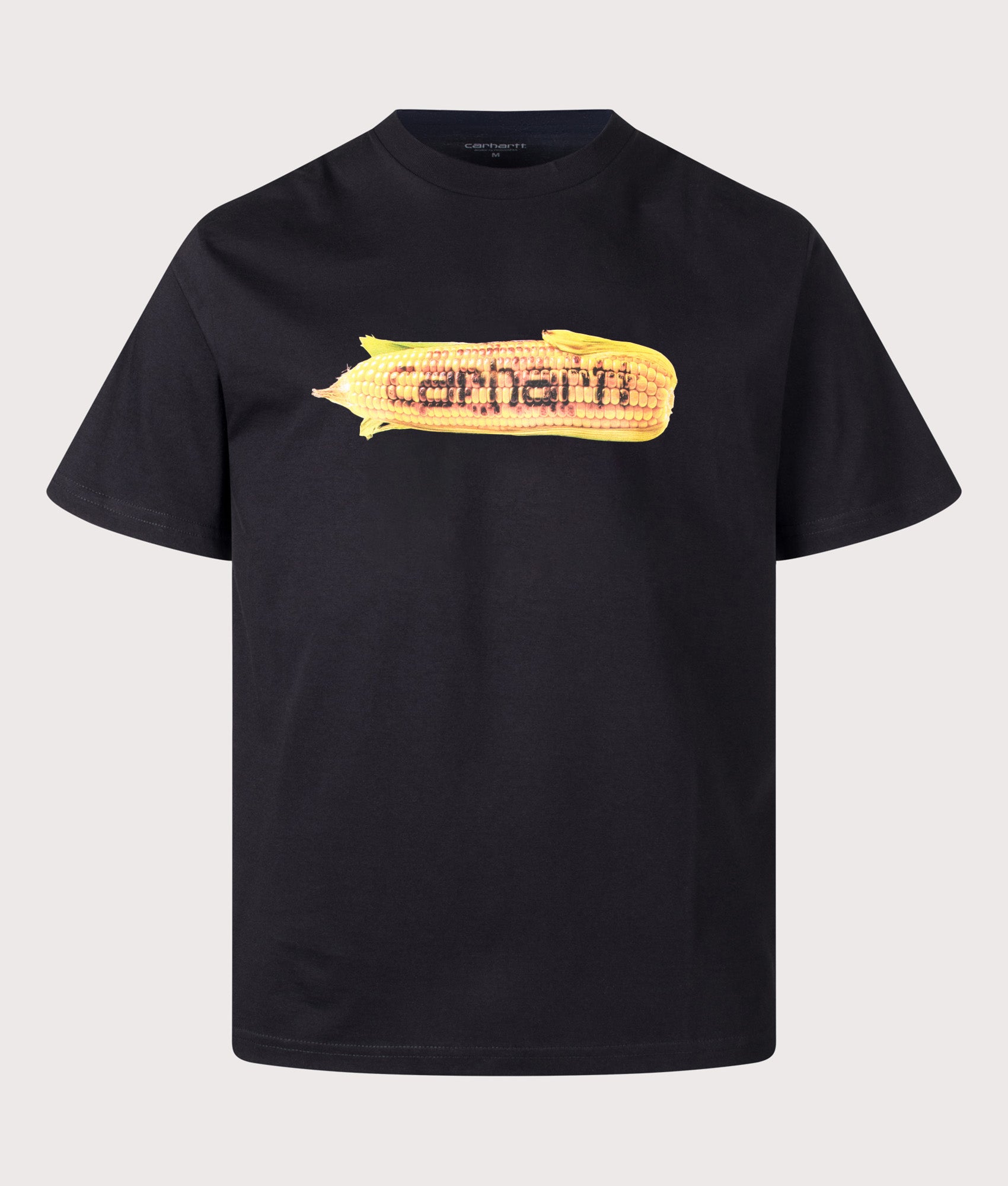 Carhartt WIP Loose Fit Hot Cob T-Shirt in Black at EQVVS Menswear. Front shot.