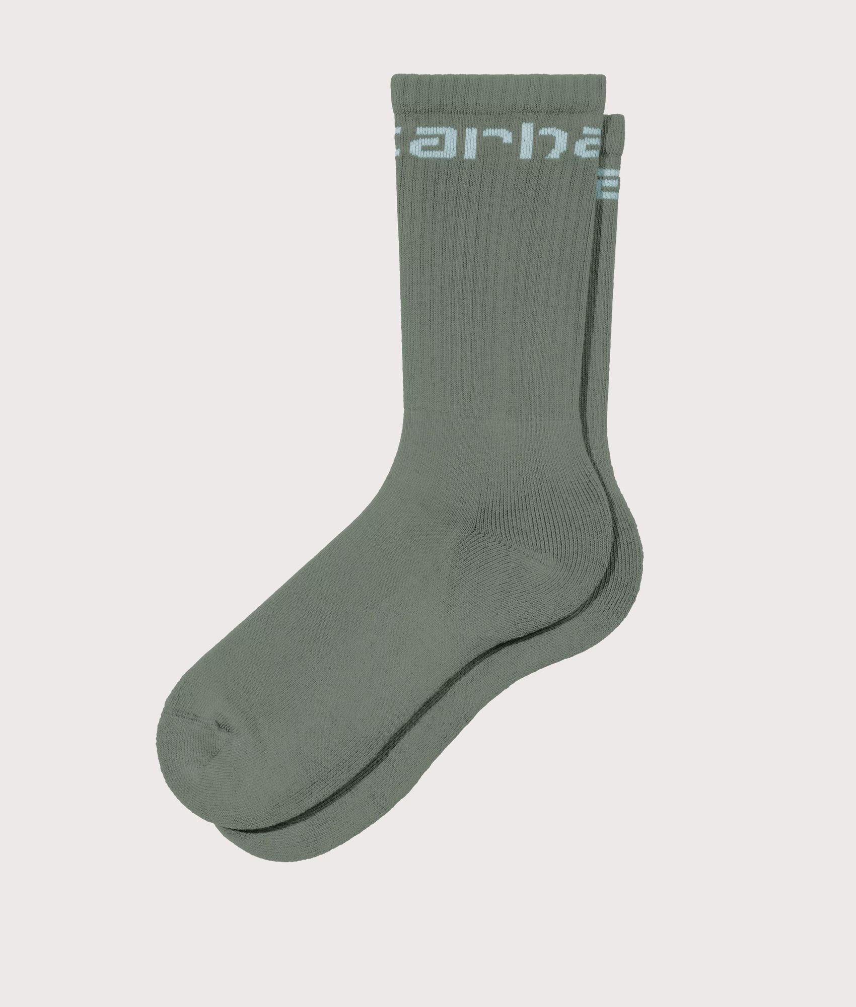 Carhartt WIP Carhartt Socks in Leaf and Tourmaline at EQVVS Menswear. Front shot.