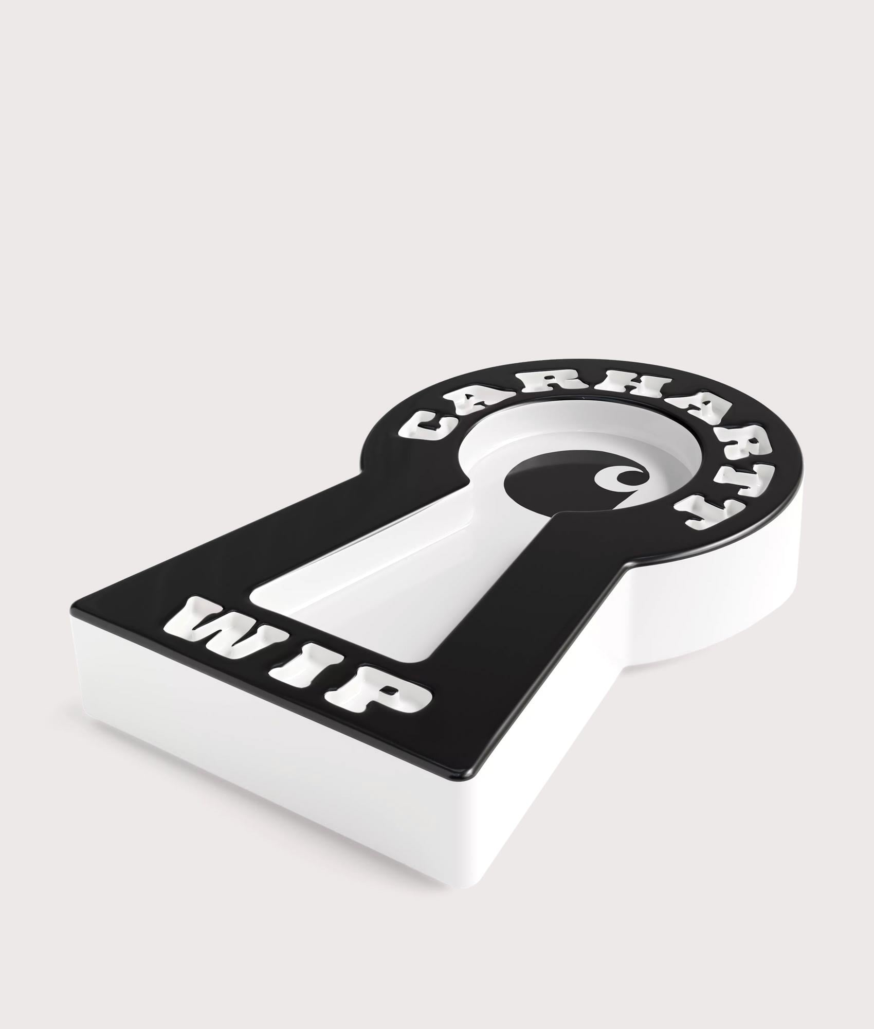 Carhartt WIP Locked Ceramic Cone Incense Holder in Black and White at EQVVS Menswear. Angled flat shot.