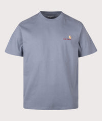 Loose Fit American Script T-Shirt: 3RHXX Shady Blue 