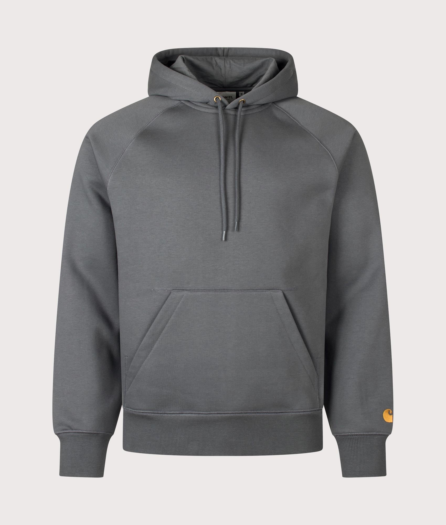 Carhartt WIP Chase Hoodie in Styx and Gold at EQVVS Menswear. Front shot.