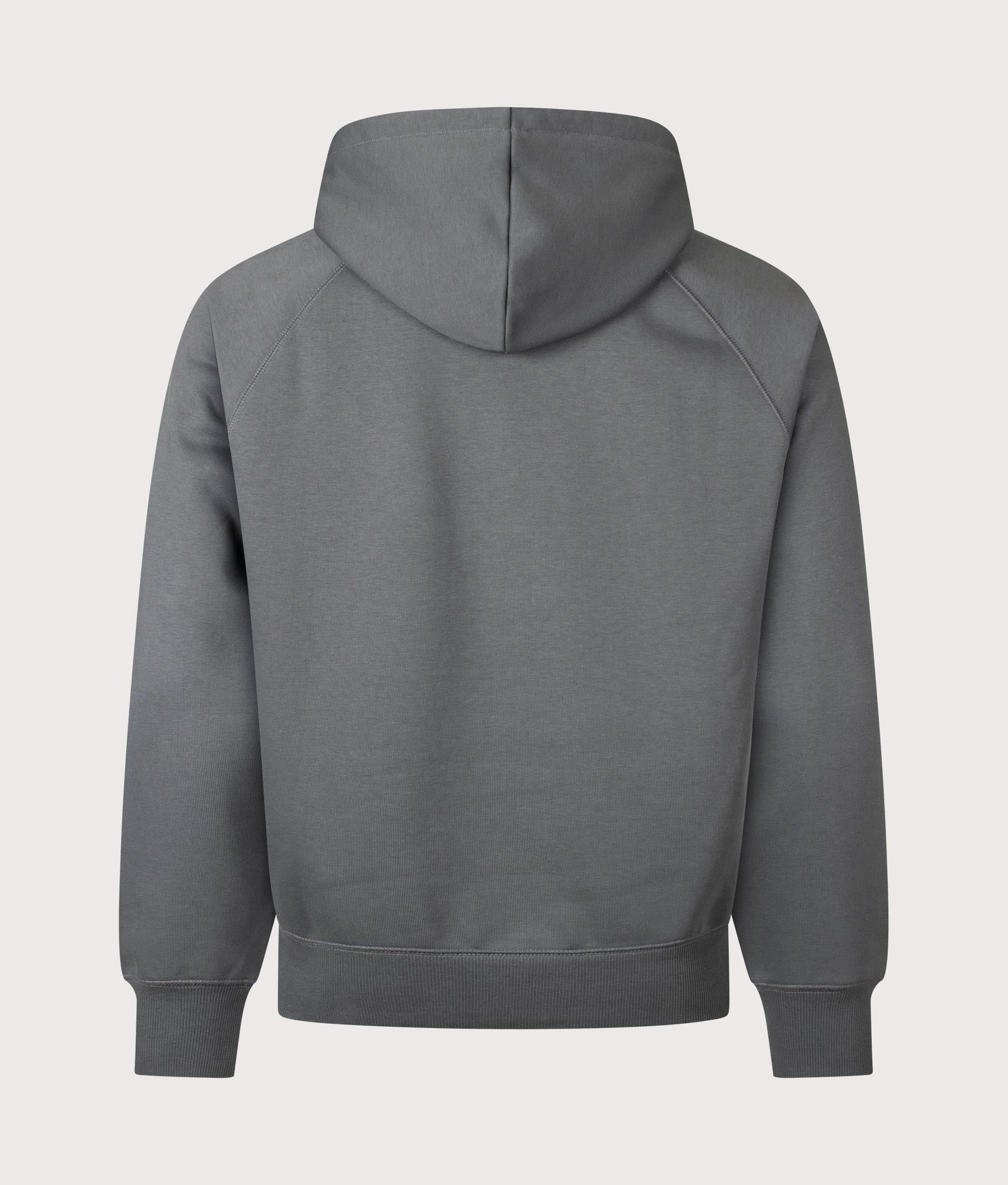 Carhartt WIP Chase Hoodie in Styx and Gold at EQVVS Menswear. Back shot.