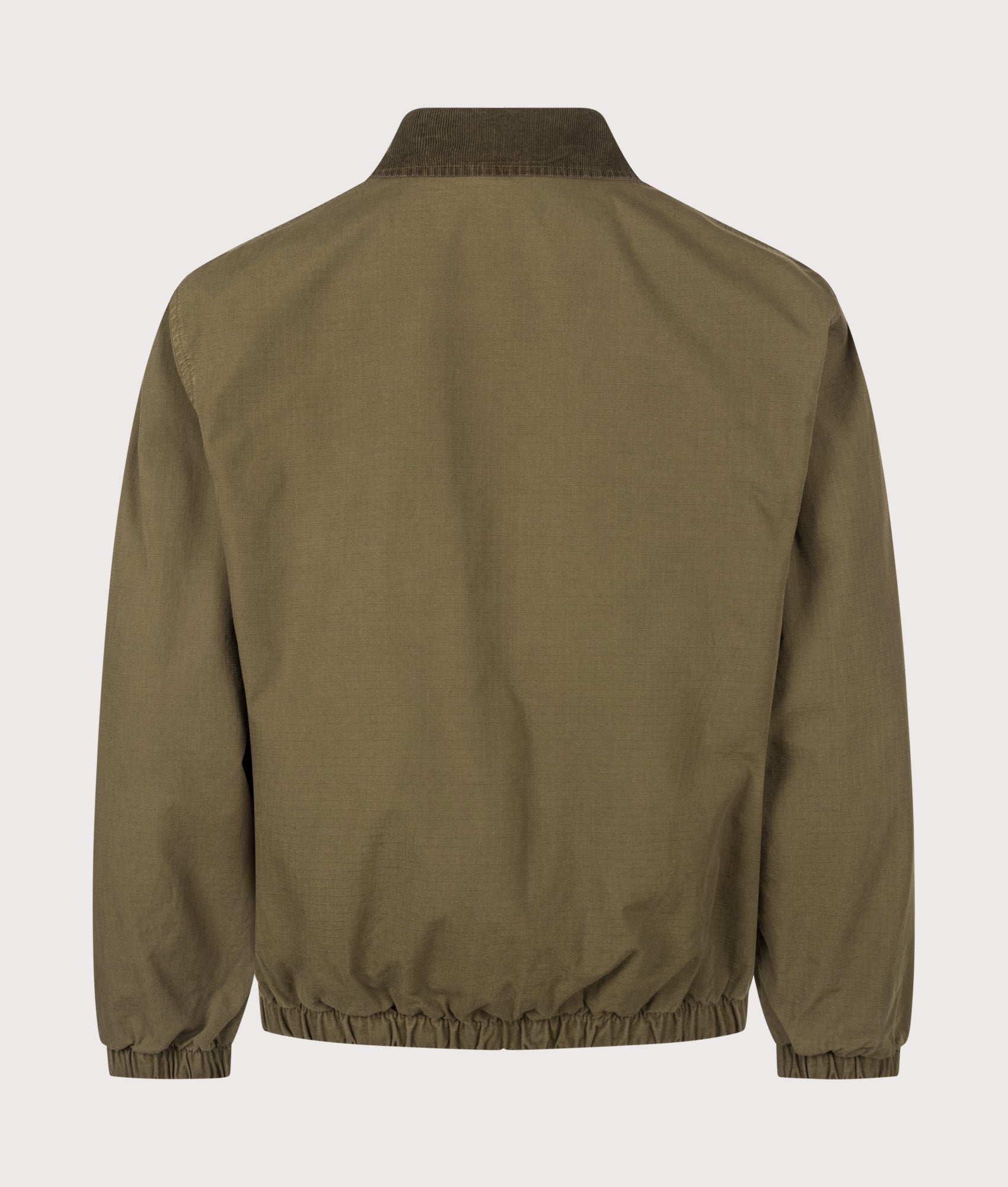 Carhartt WIP Madison Ripstop Jacket in Dark Beech and Black at EQVVS Menswear. Back shot.