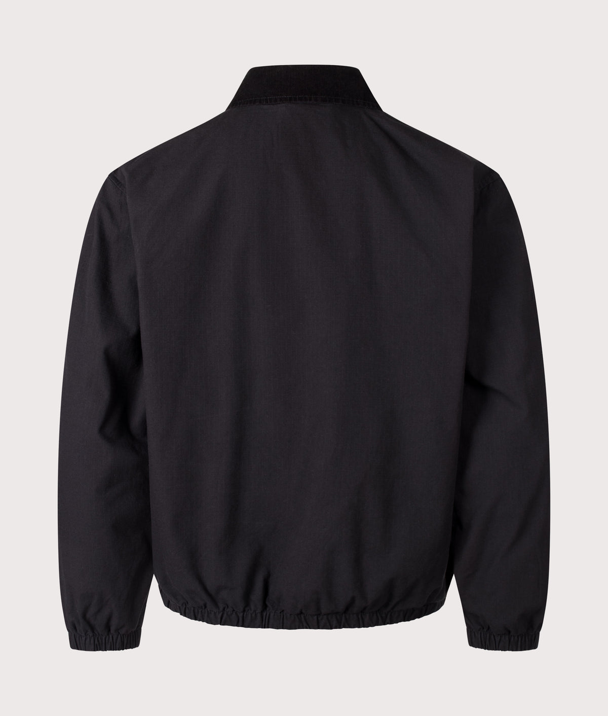 Carhartt WIP Madison Ripstop Jacket in Black and Wax at EQVVS Menswear. Back shot.