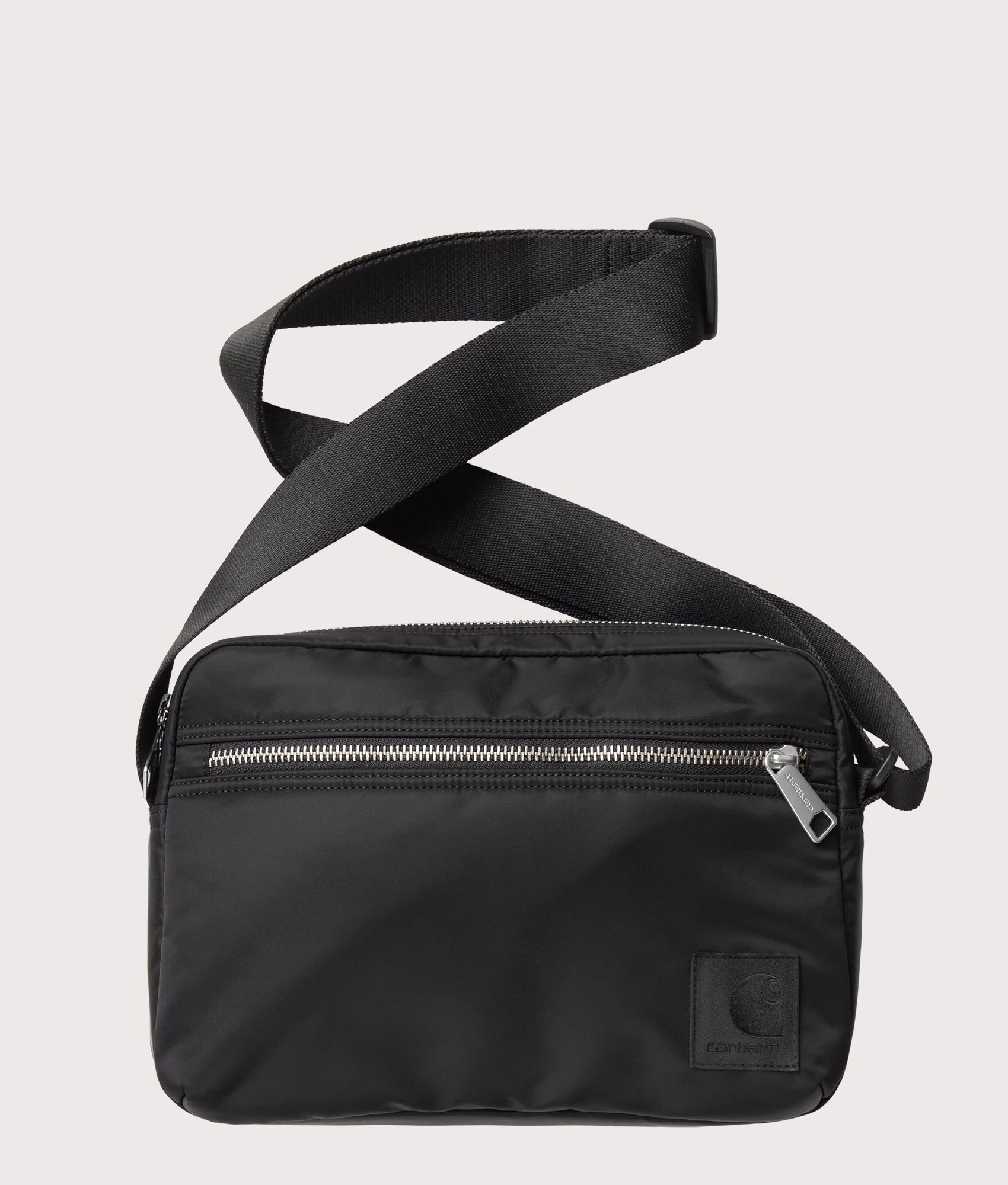 Carhartt WIP Otis Shoulder Bag in  Black at EQVVS Menswear. Front shot.