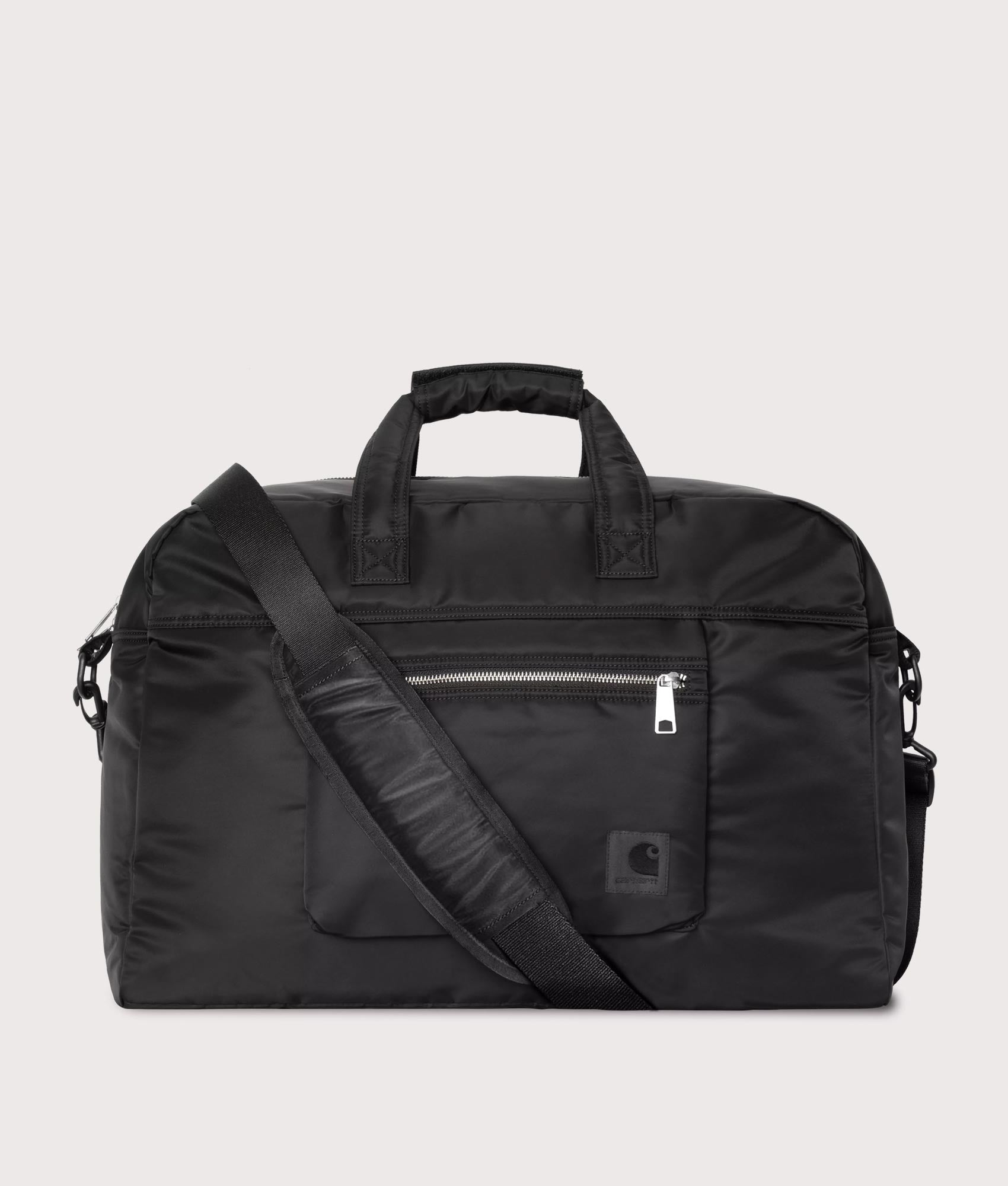 Carhartt WIP Otis Weekend Bag in Black at EQVVS Menswear. Front shot.