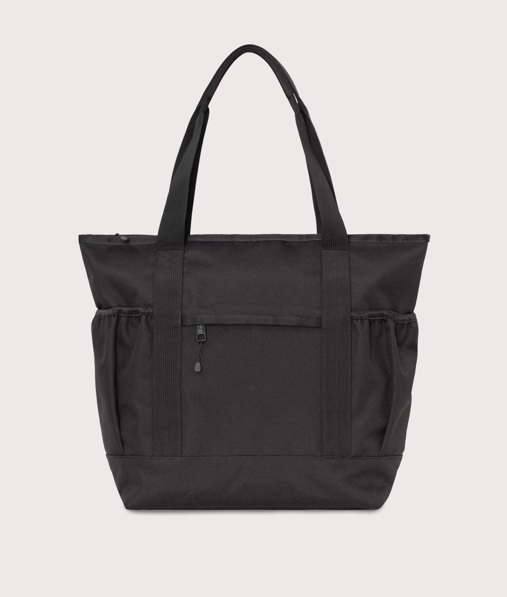 Carhartt WIP Clapton Tote Bag in Black at EQVVS Menswear. Back shot.