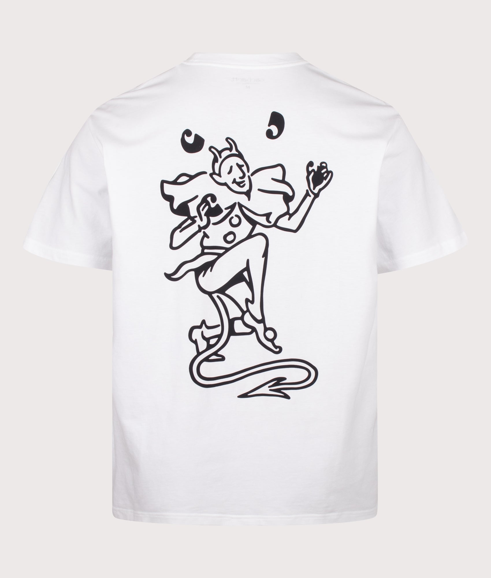 Carhartt WIP Loose Fit Playing Cards T-Shirt in White at EQVVS Menswear. Back shot.
