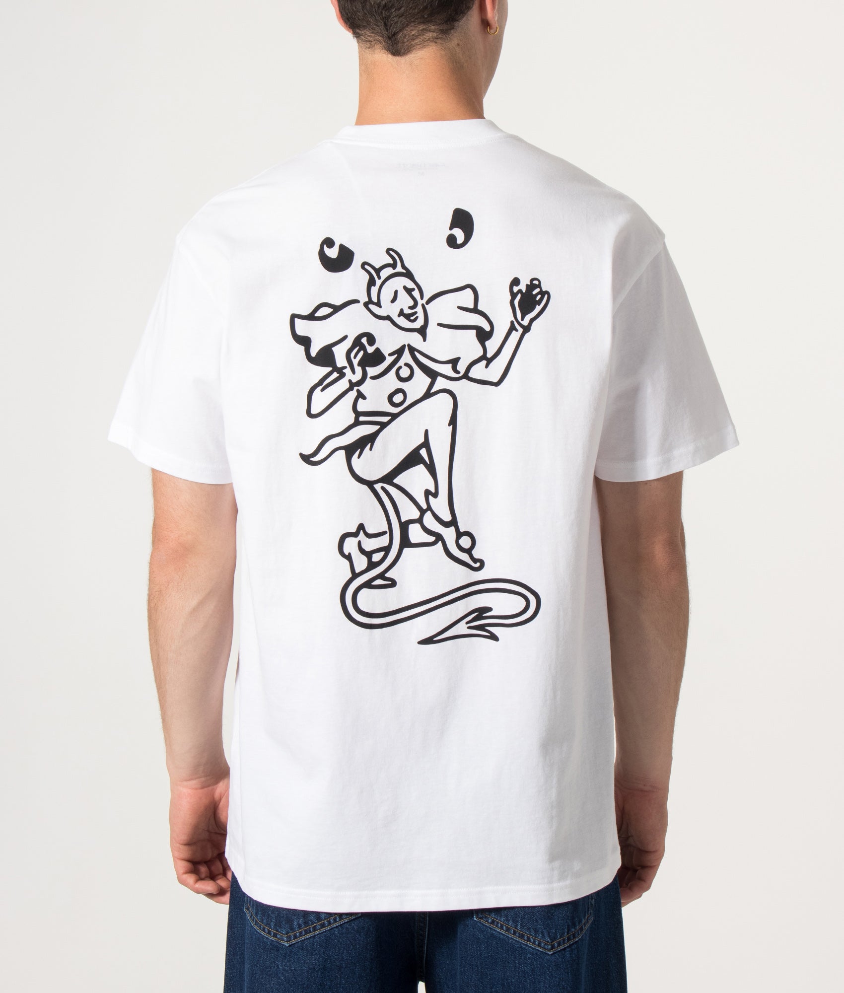 Carhartt WIP Loose Fit Playing Cards T-Shirt in White at EQVVS Menswear. 
