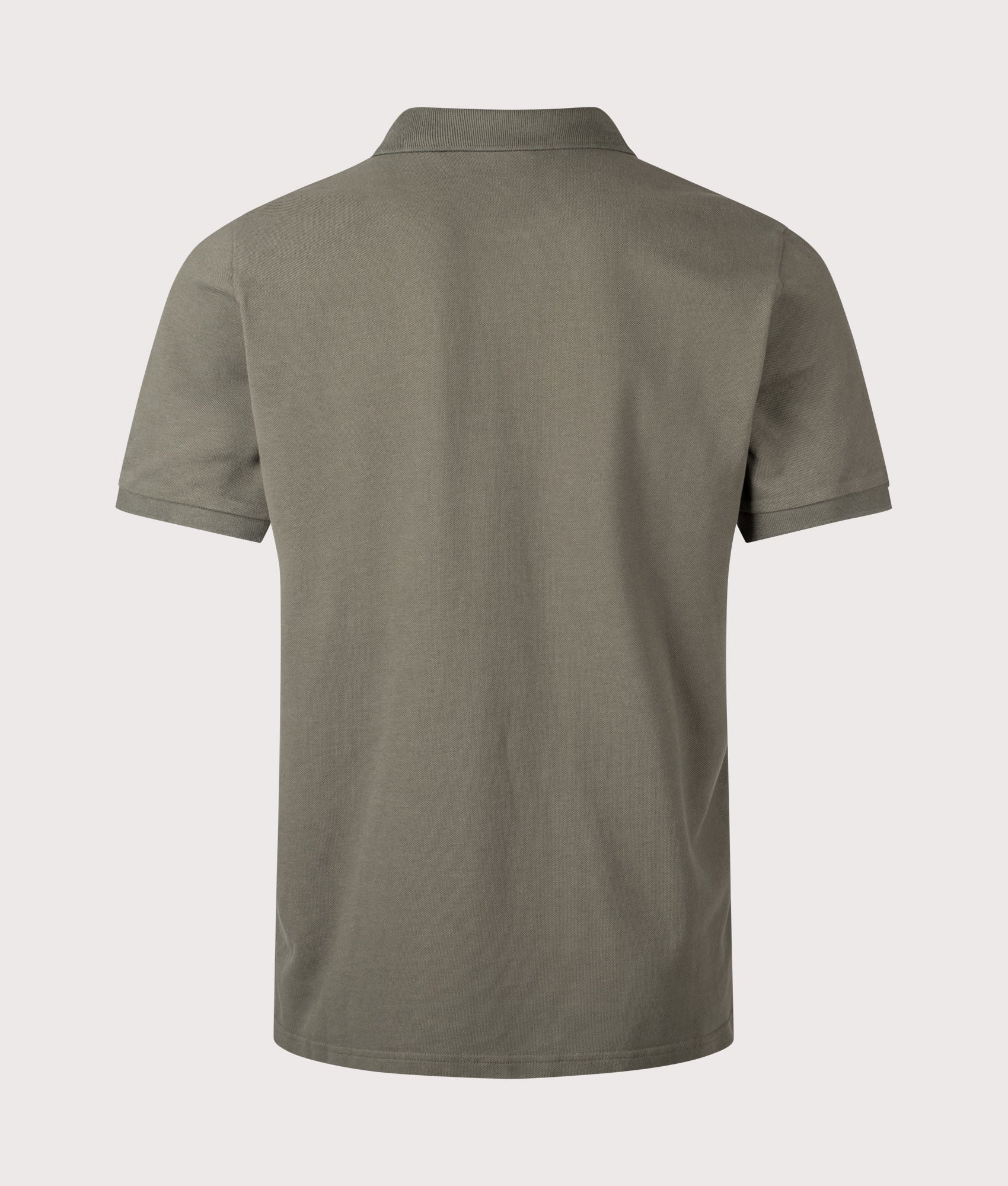 Carhartt WIP Relaxed Fit Chase Pique Polo Shirt in Leaf and Gold at EQVVS Menswear. Back shot.