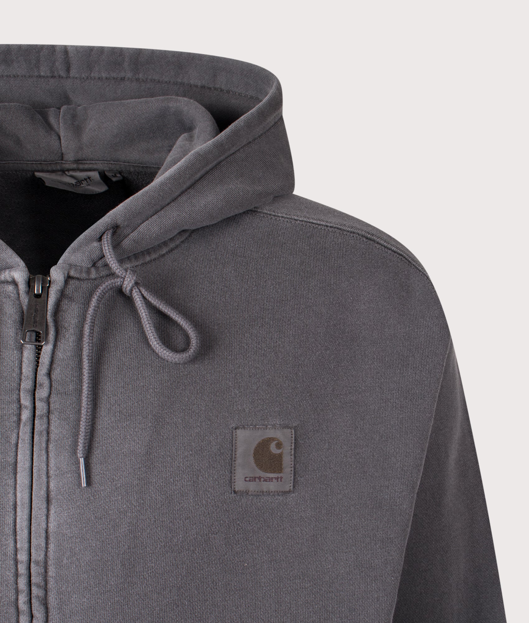 Carhartt WIP Oversized Nelson Sweatshirt in Black at EQVVS Menswear. Detail shot.