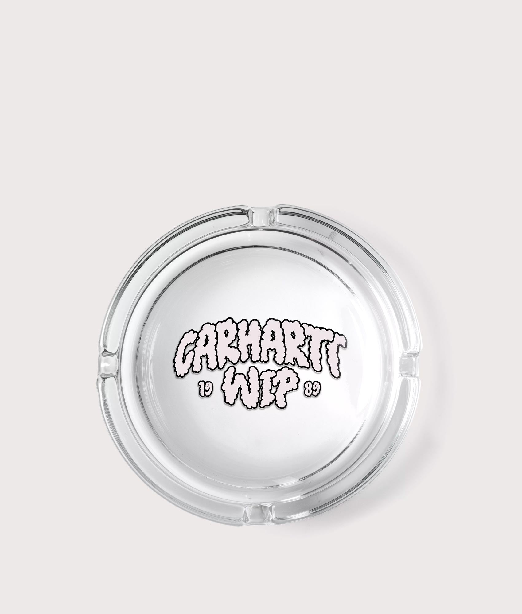 Carhartt WIP Cloud Script Ashtray in Clear at EQVVS Menswear. Top shot.