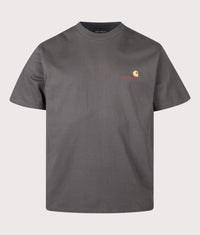Loose Fit American Script T-Shirt: 87XX Graphite 