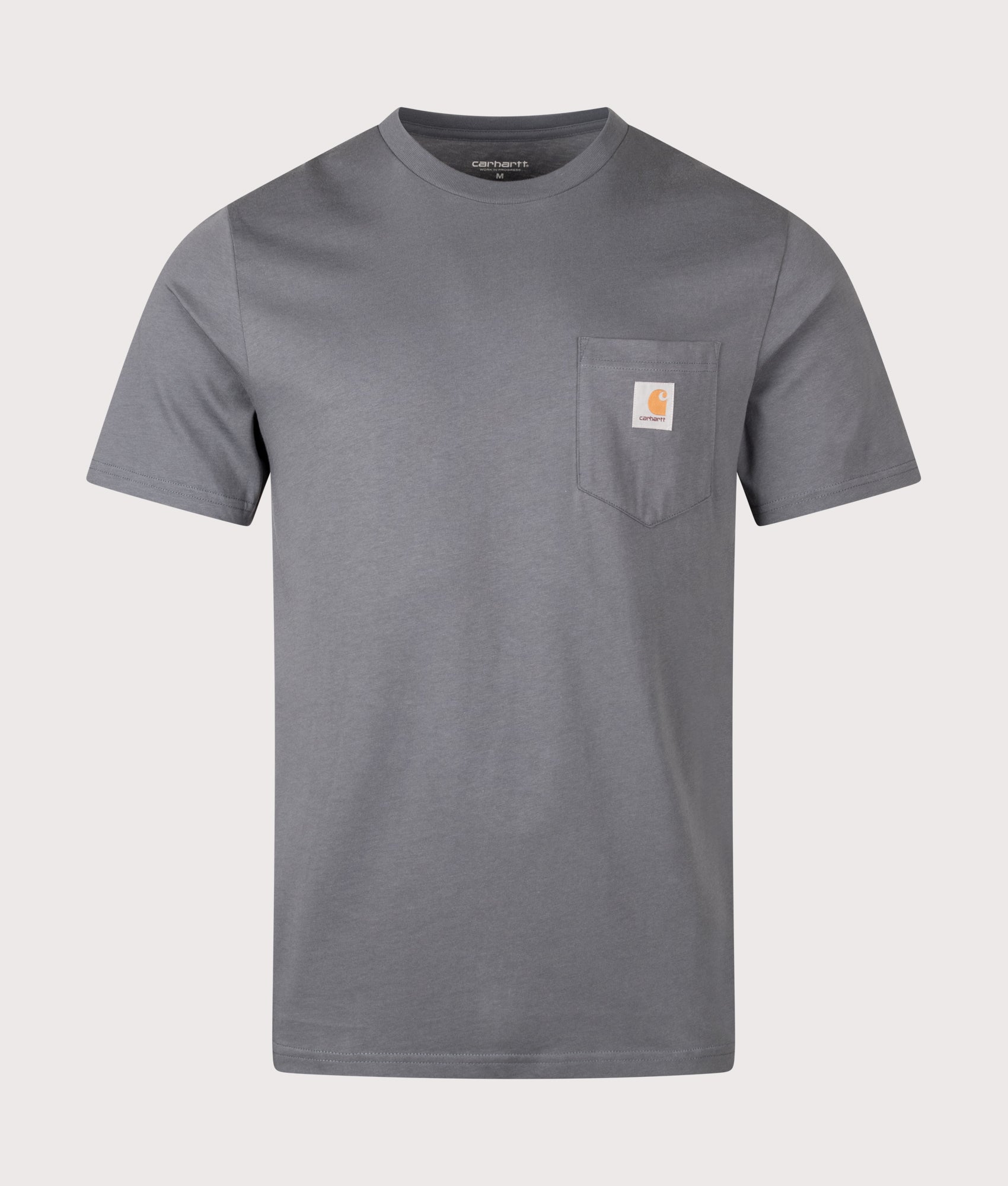 Carhartt WIP staple, the Regular Fit Pocket T-Shirt in Styx at EQVVS Menswear. Front shot.