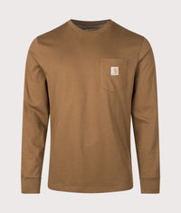 Regular Fit Long Sleeve Pocket T-Shirt: 3TGXX WIP H Brown 