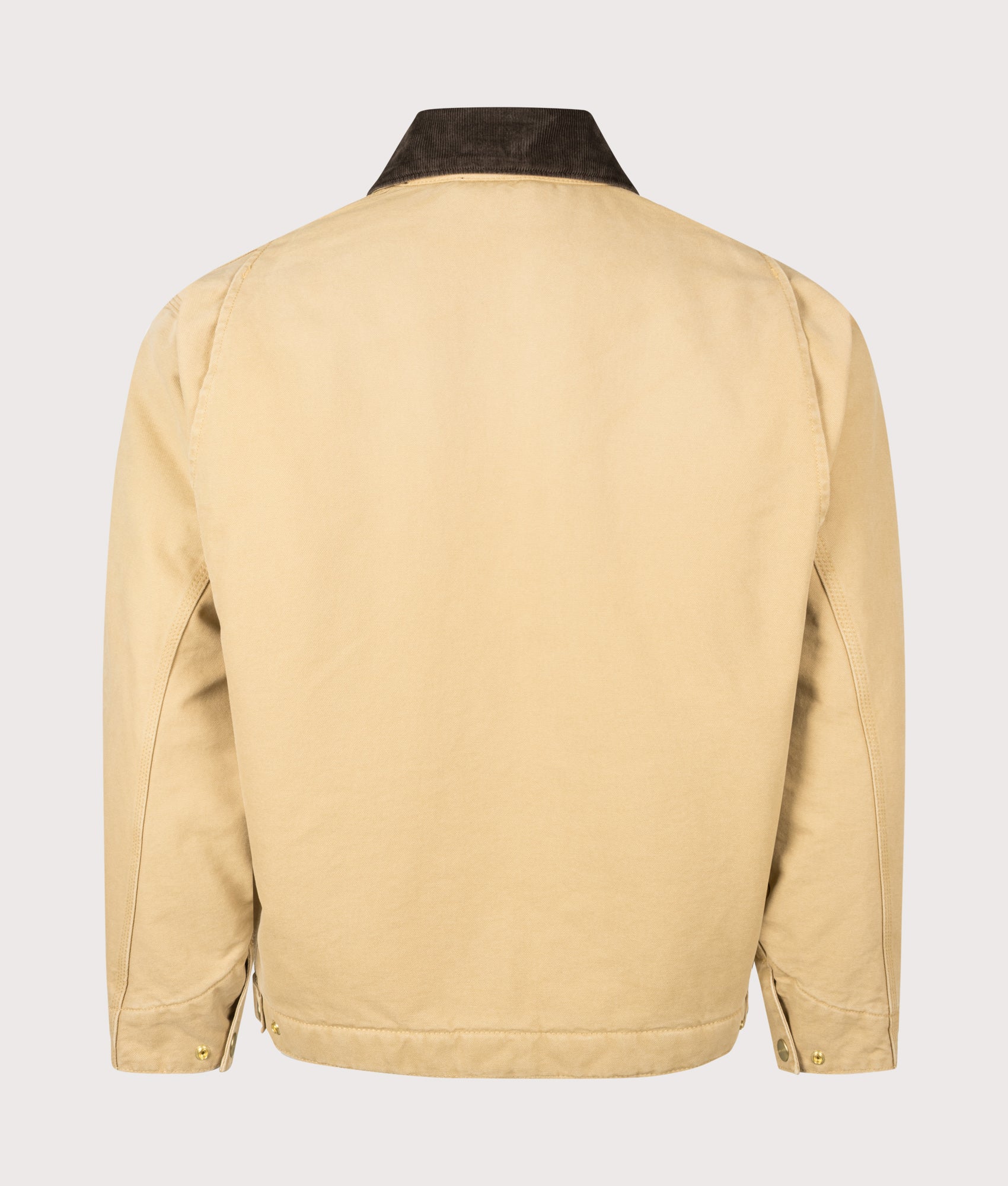 Carhartt WIP Loose Fit OG Detroit Jacket in WIP Dusty H and Tobacco at EQVVS Menswear. Back shot.