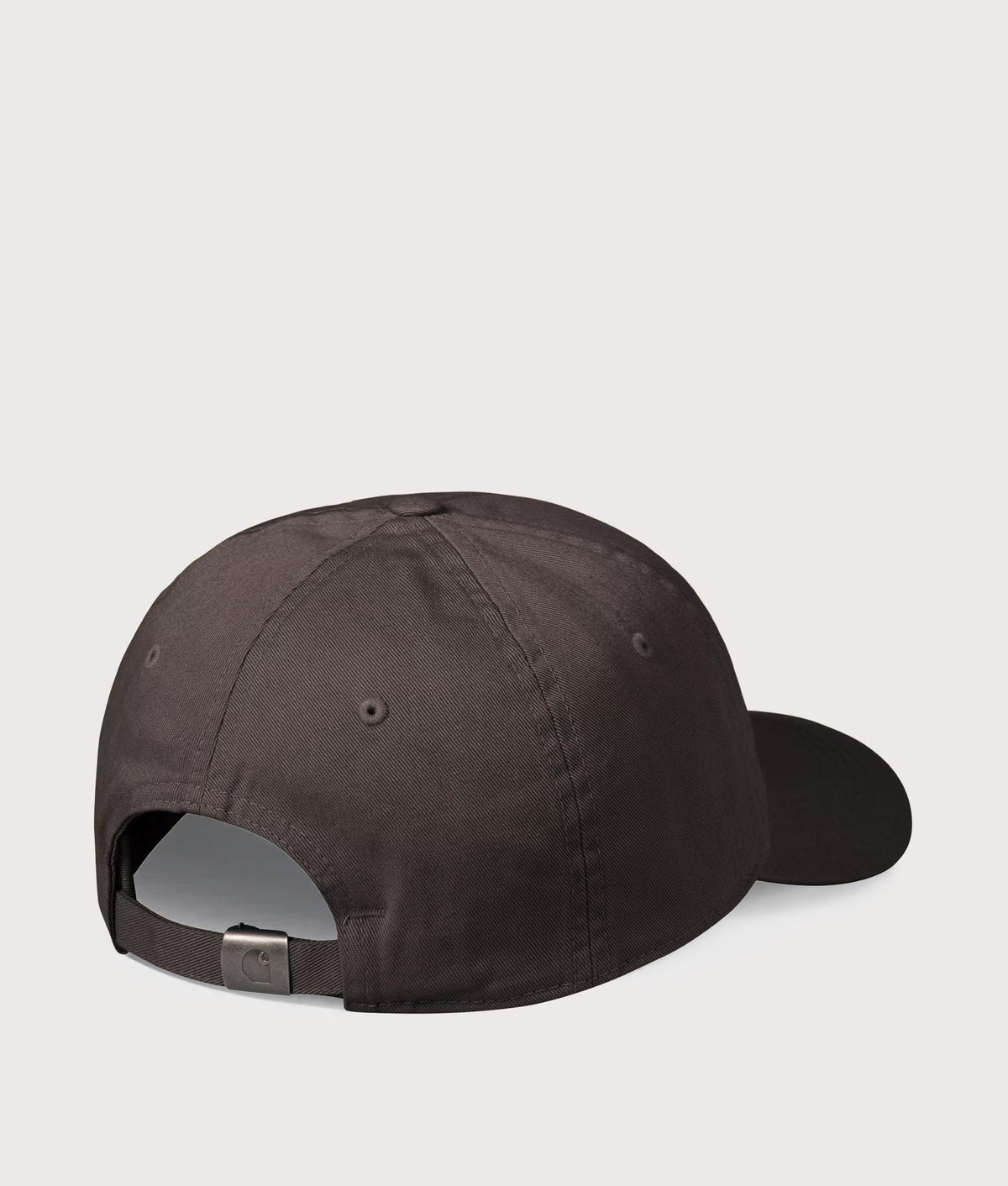 Carhartt WIP Madison Logo Cap in Tobacco and White at EQVVS Menswear. Back shot.