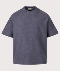 Boxy Loose Fit Lambert T-Shirt: 1CFQ Moon wash/Dark Navy 