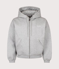 Loose Fit Ebbert Zip Through Hoodie: 00DXX Grey Heather/White 