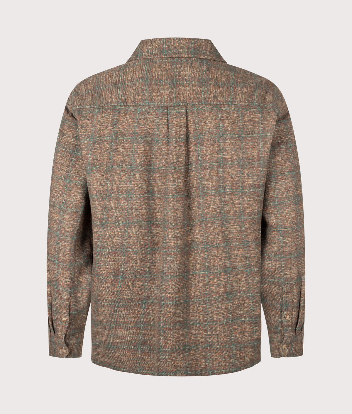 Carhartt WIP Loose Fit Bagley Shirt in Bagley Check and Hamilton Brown at EQVVS Menswear. Back shot.