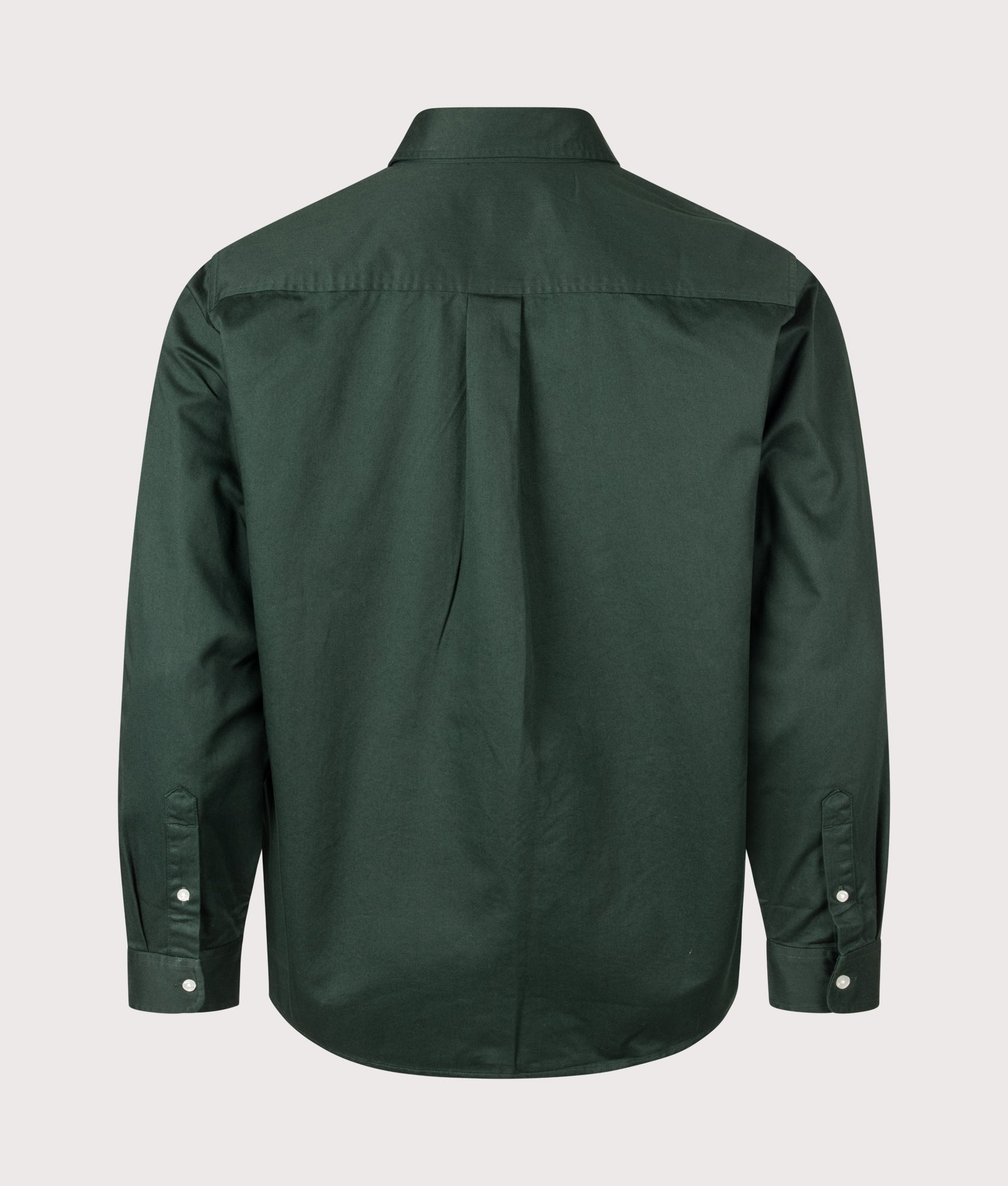 Carhartt WIP Loose Fit OG Madison Shirt in Dark Scarab at EQVVS Menswear. Back shot.