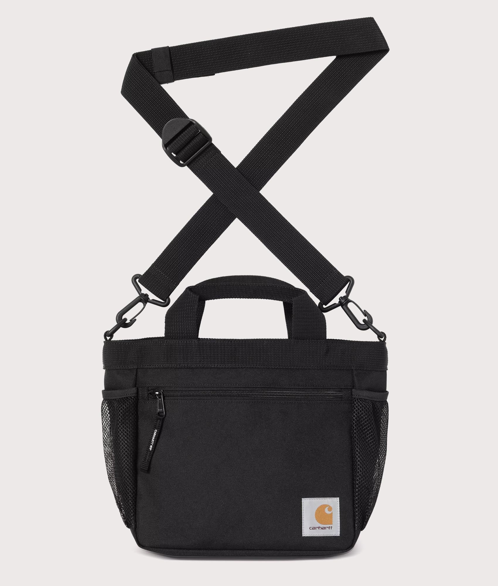 Carhartt WIP Philis Shoulder Bag in Black at EQVVS Menswear. Front shot.