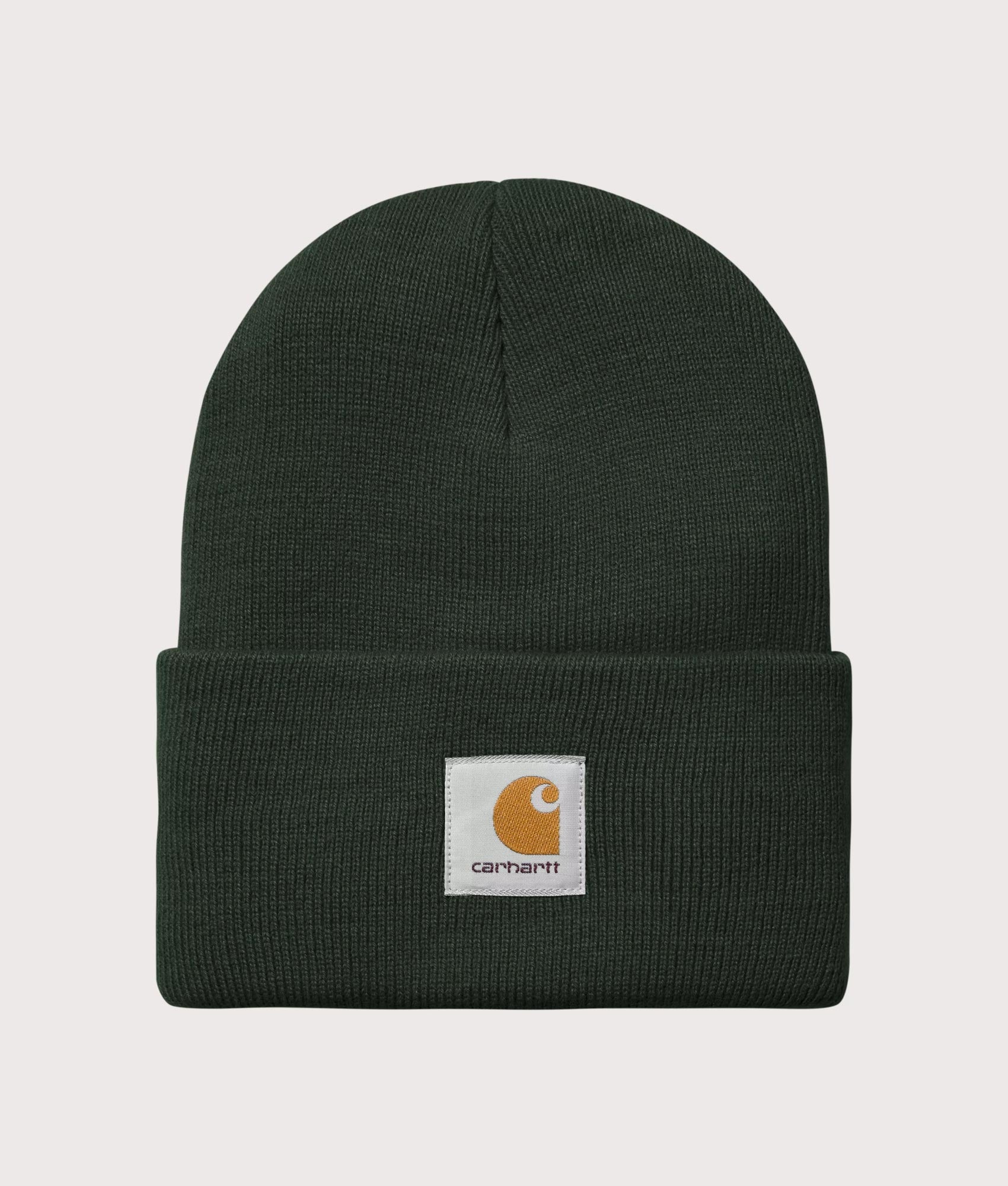 Carhartt WIP Acrylic Watch Hat in Raven at EQVVS Menswear. Front shot.