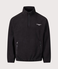 Balloon Fit Edmore Quarter Zip Fleece Sweatshirt: 0D2XX Black/White 