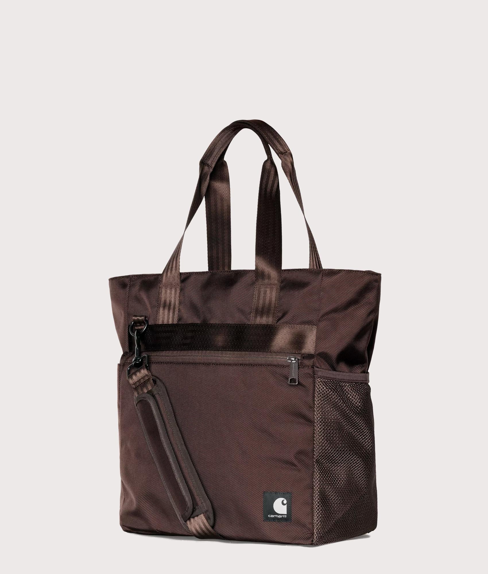 Carhartt WIP Richmond Tote Bag in Palisander at EQVVS Menswear. Angled front shot.