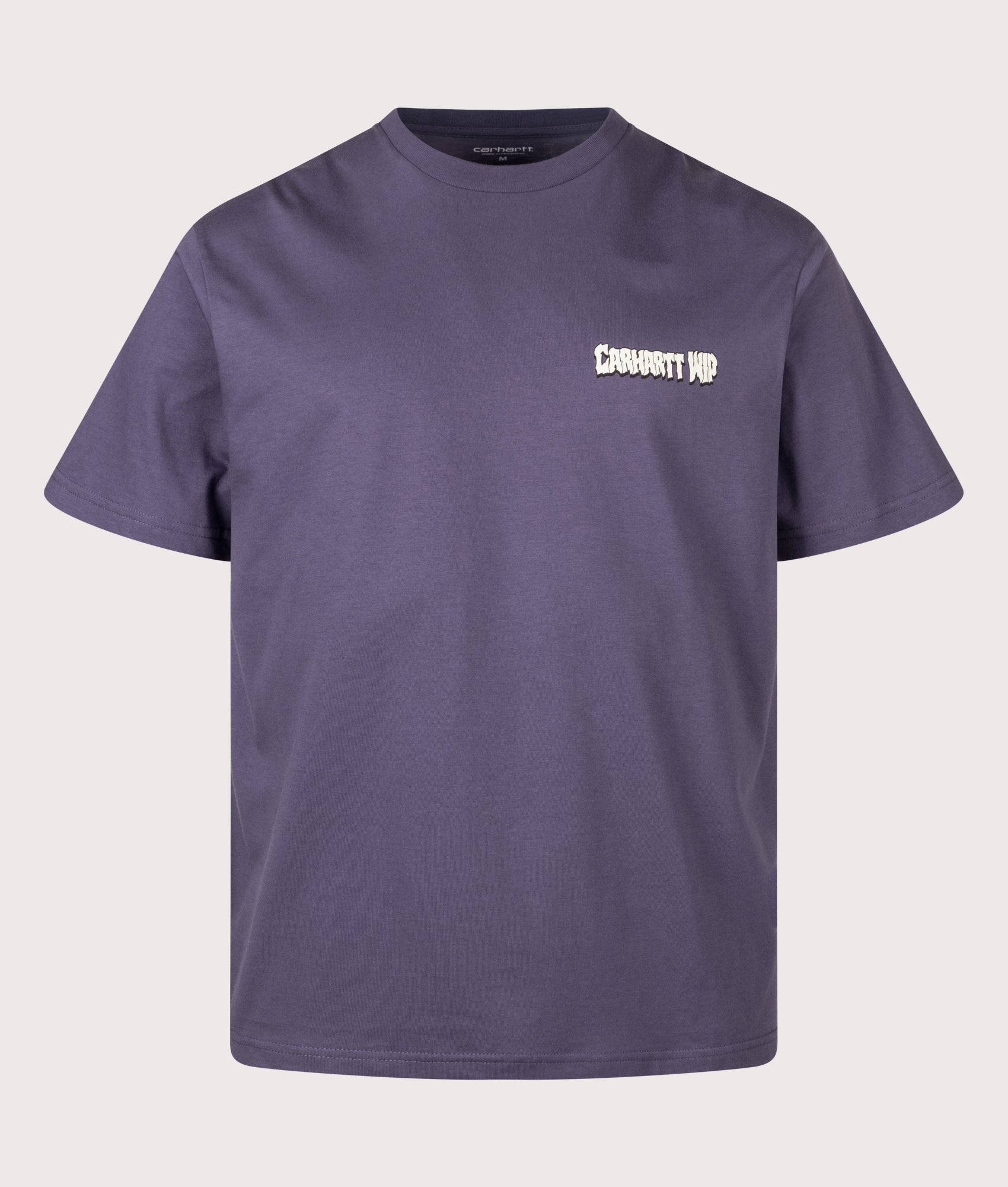 Carhartt WIP Loose Fit Wiptopia II T-Shirt in Shady Purple at EQVVS Menswear. Front shot.