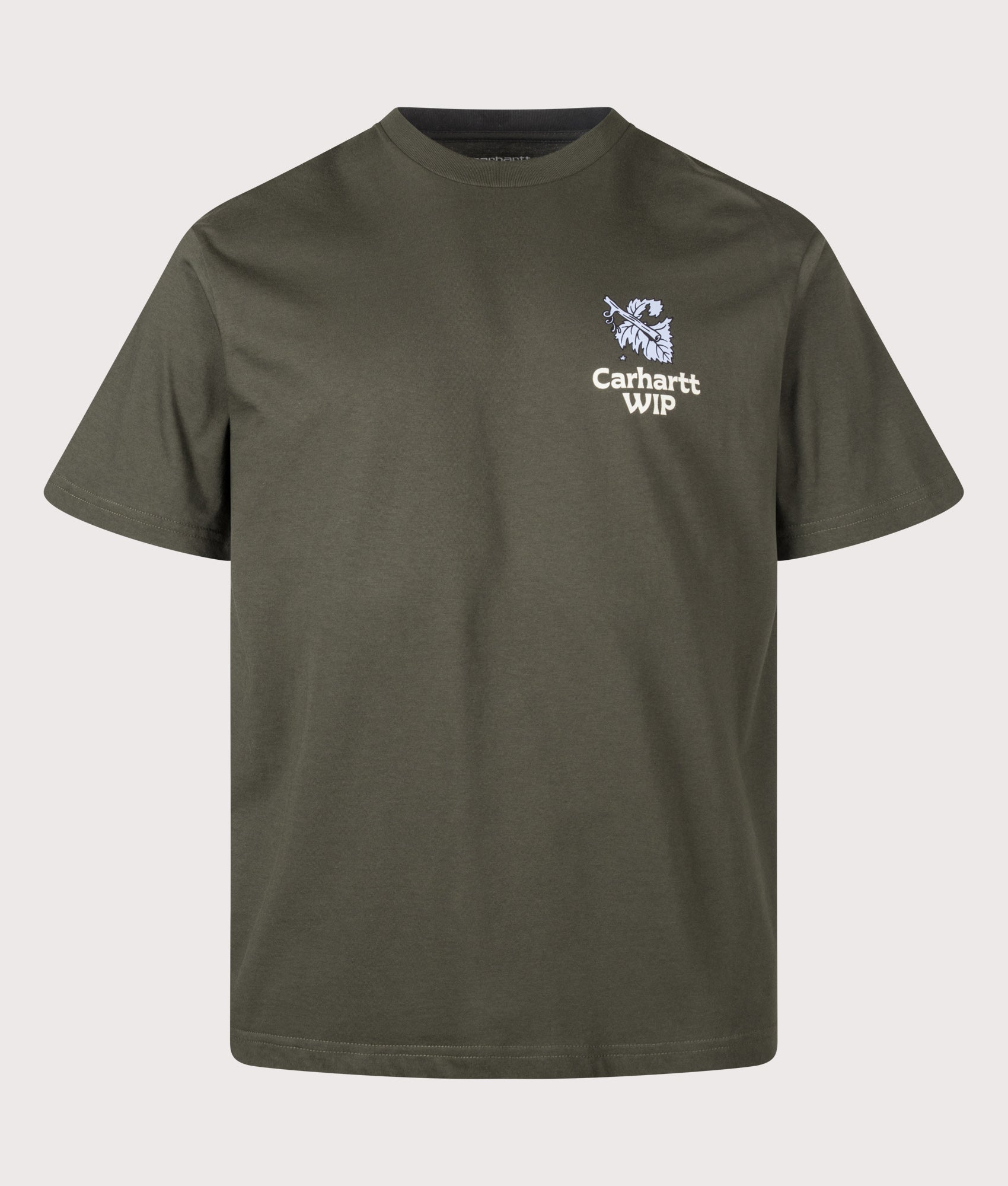 Carhartt WIP Loose Fit Grape Picker T-Shirt in Cypress at EQVVS Menswear. Front shot.