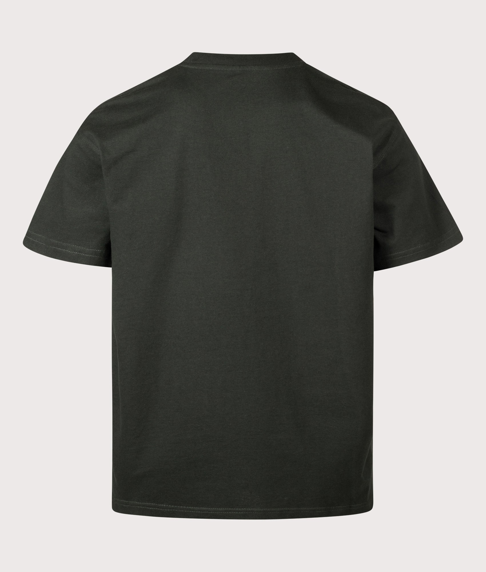 Carhartt WIP Loose Fit American Script T-Shirt in Raven at EQVVS Menswear. Back shot.