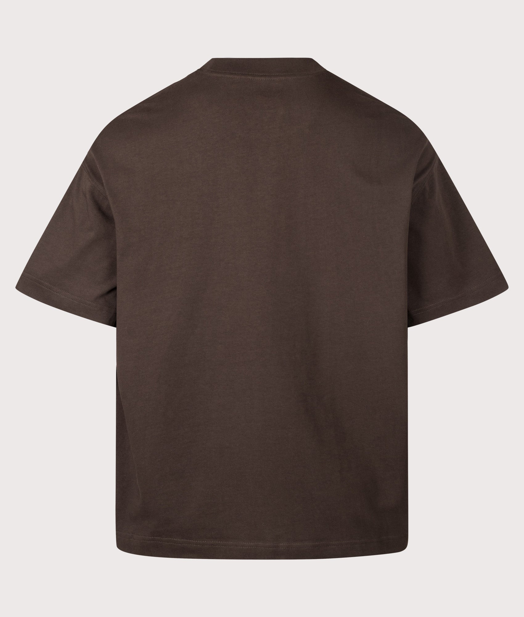 Carhartt WIP Boxy Loose Fit Signature Script T-Shirt in Tobacco and Natural at EQVVS Menswear. Back shot.