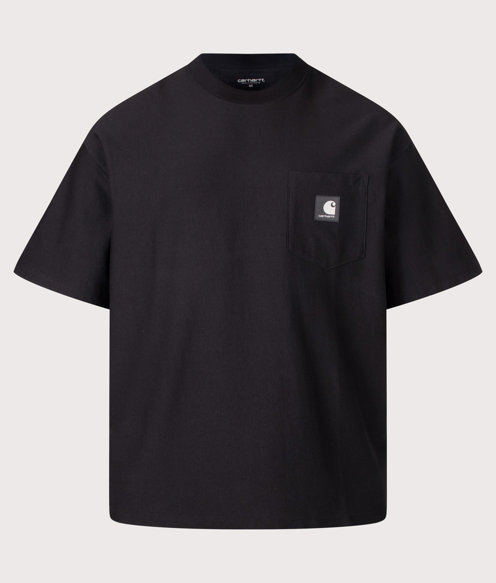 Carhartt WIP Oversized Fit OG Pocket T-Shirt in Black at EQVVS Menswear. Front shot.