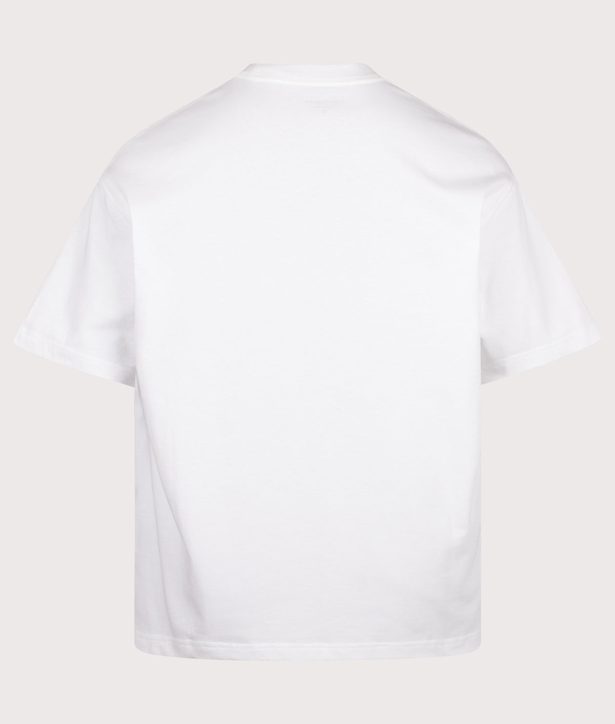 Carhartt WIP Oversized Fit Blackletter T-Shirt in White at EQVVS Menswear. Back shot.