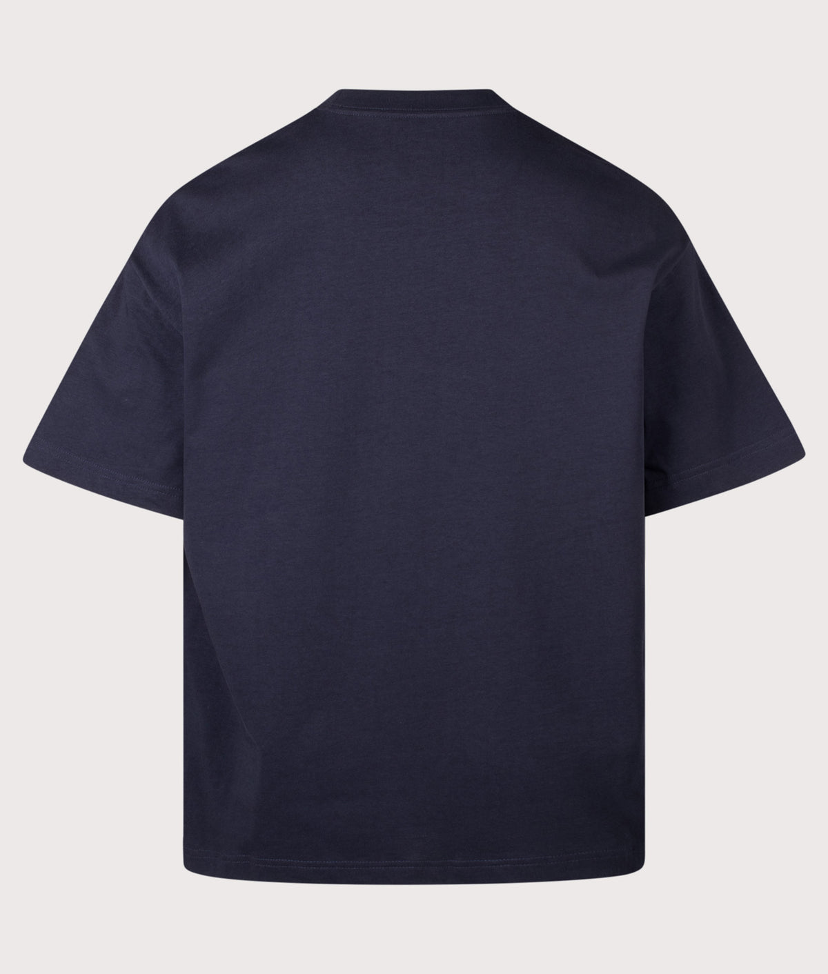 Carhartt WIP Oversized Fit Blackletter T-Shirt in Dark Navy at EQVVS Menswear. Back shot.