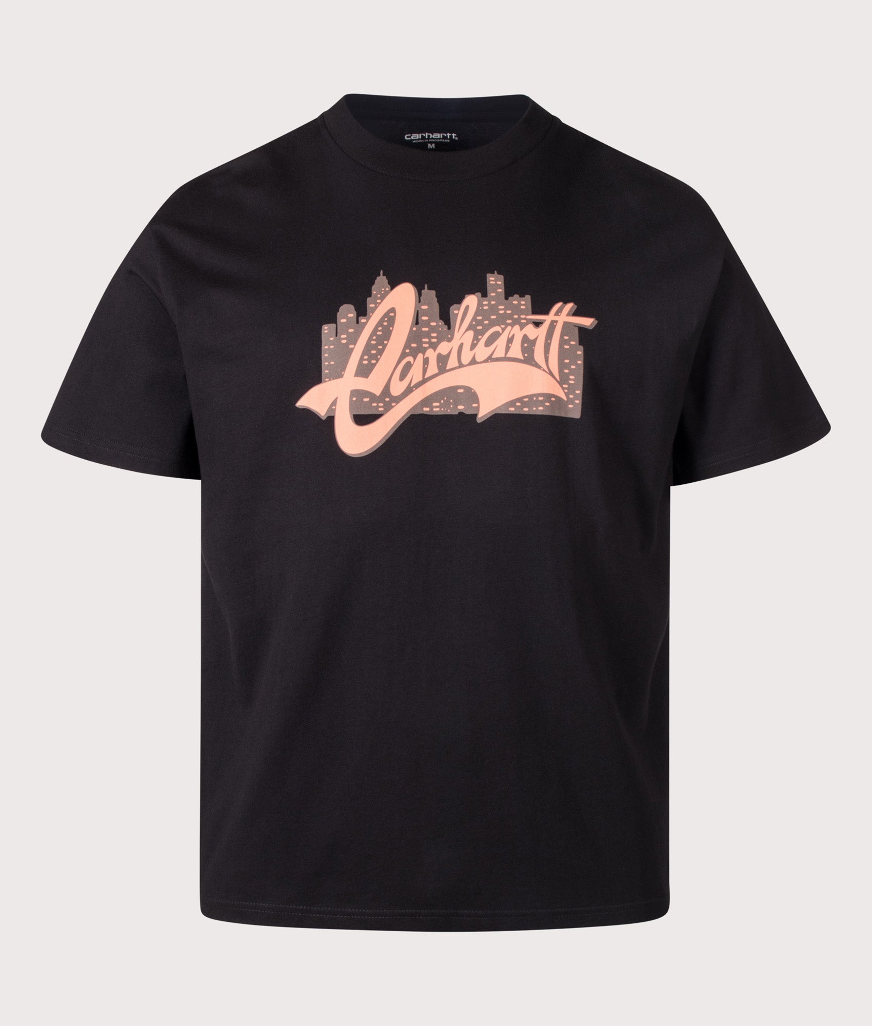 Carhartt WIP Loose Fit Boogie Night T-Shirt in Black at EQVVS Menswear. Front shot.