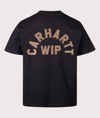 Loose Fit Arch Script T-Shirt: 3ZGXX Black/WIP H Brown 