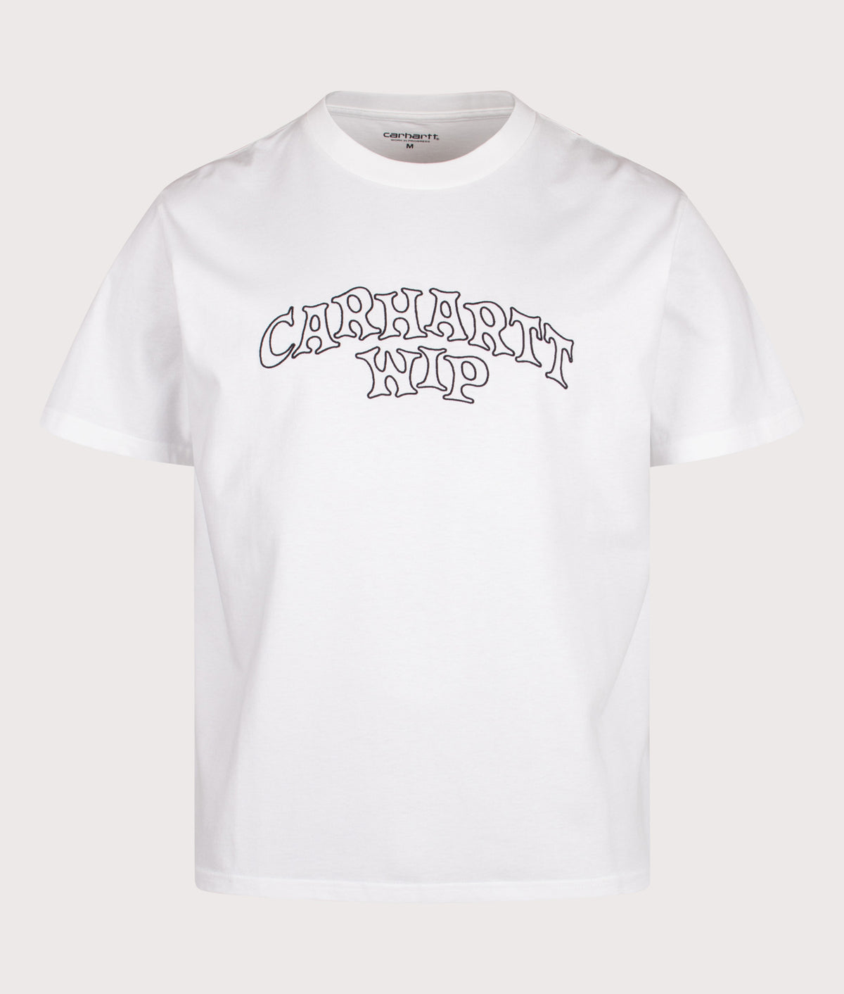Carhartt WIP Loose Fit Limn Script T-Shirt  in White at EQVVS Menswear. Front shot.
