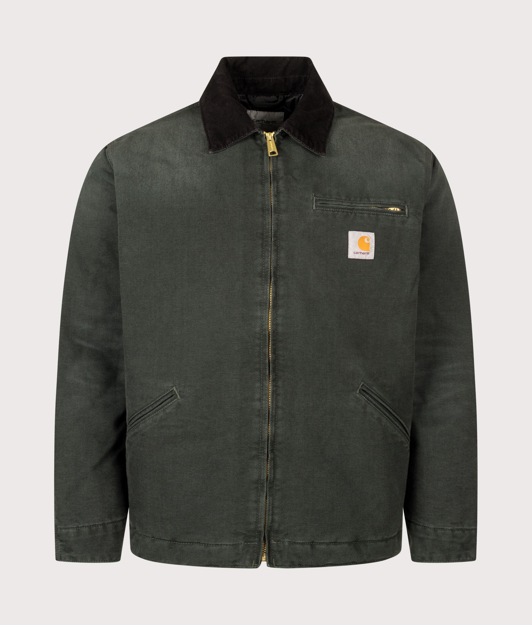 Carhartt WIP Loose Fit OG Detroit Jacket in Raven and Black at EQVVS Menswear. Front shot.